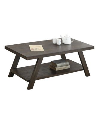 Athens Contemporary Wood Shelf Coffee Table