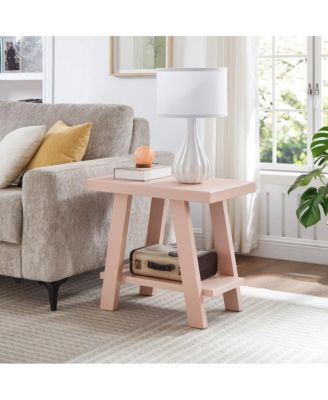 Athens Contemporary Wood Shelf Side Table