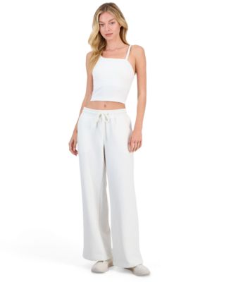 Women's Fleece Open-Hem Wide-Leg Pants
