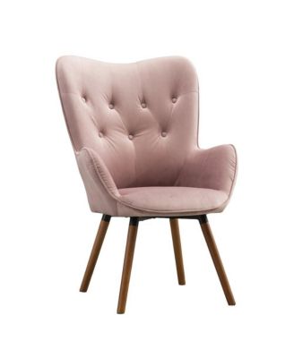 Doarnin Contemporary Silky Velvet Tufted Button Back Accent Chair