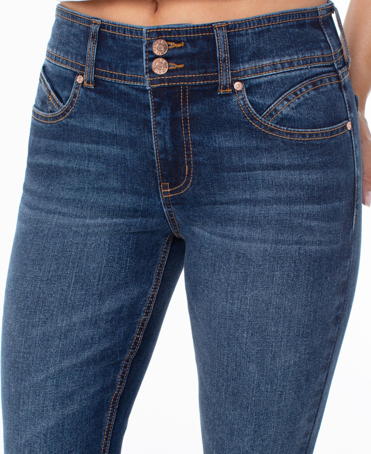 Juniors' Retro Mid-Rise Bootcut Stretch Jeans