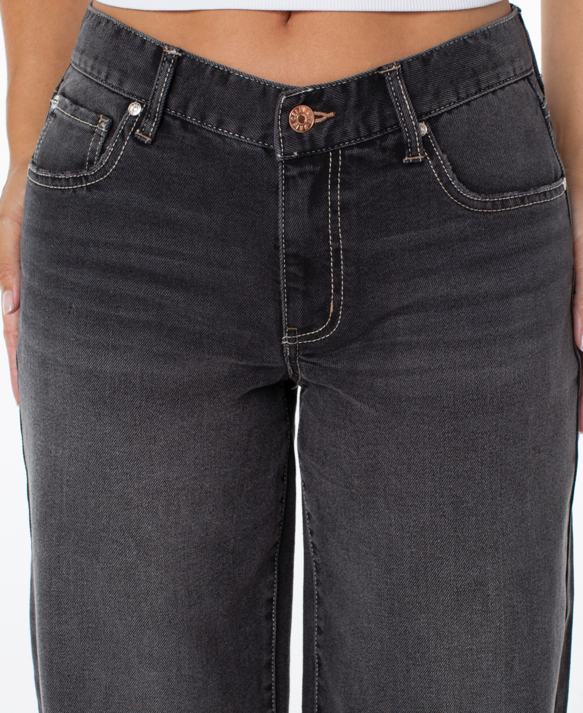 Celebrity Pink Juniors' Dark-Wash Mid-Rise Straight-Leg Denim Jeans