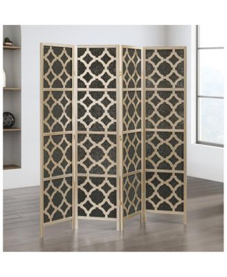 4-Panel Room Divider, Decorative Folding Freestanding Privacy Screen