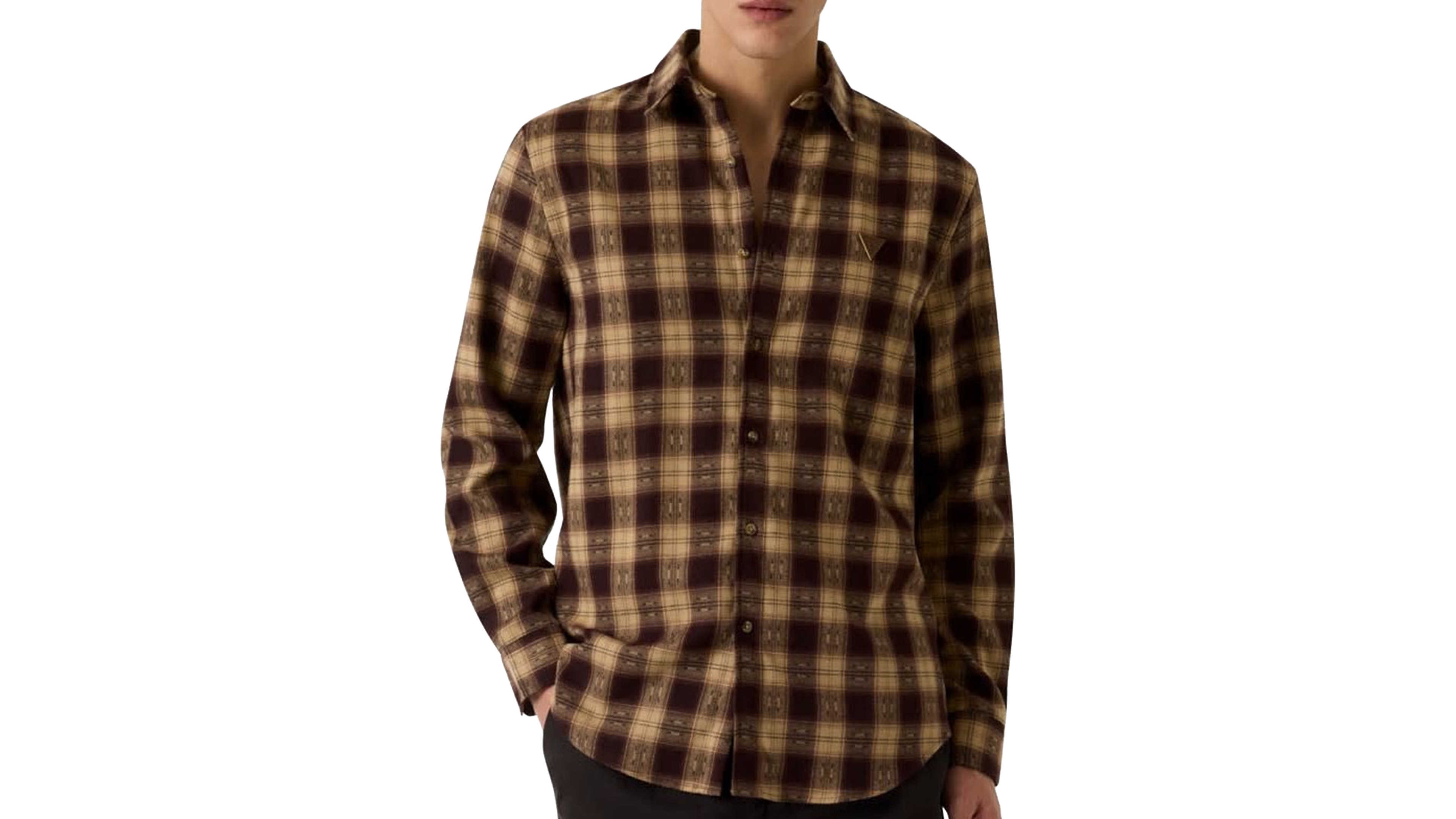 Guess Men's Check Flannel Slim-Fit Shirt