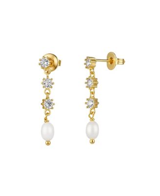 Crystal and Pearl Gold-Tone Claudette Earrings