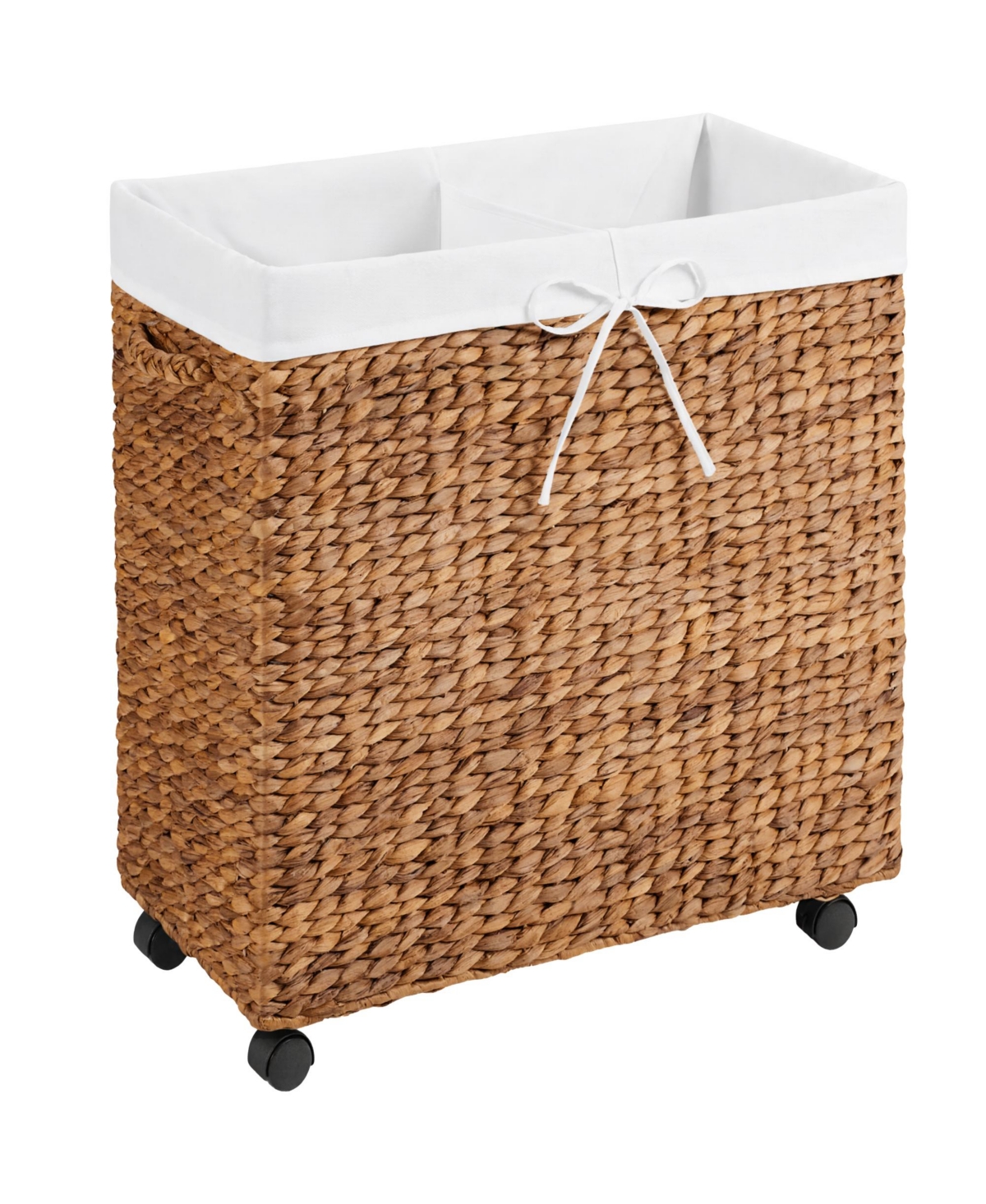 Best Choice Products Large Double Laundry Hamper With Rolling Wheels, Woven Basket Liner