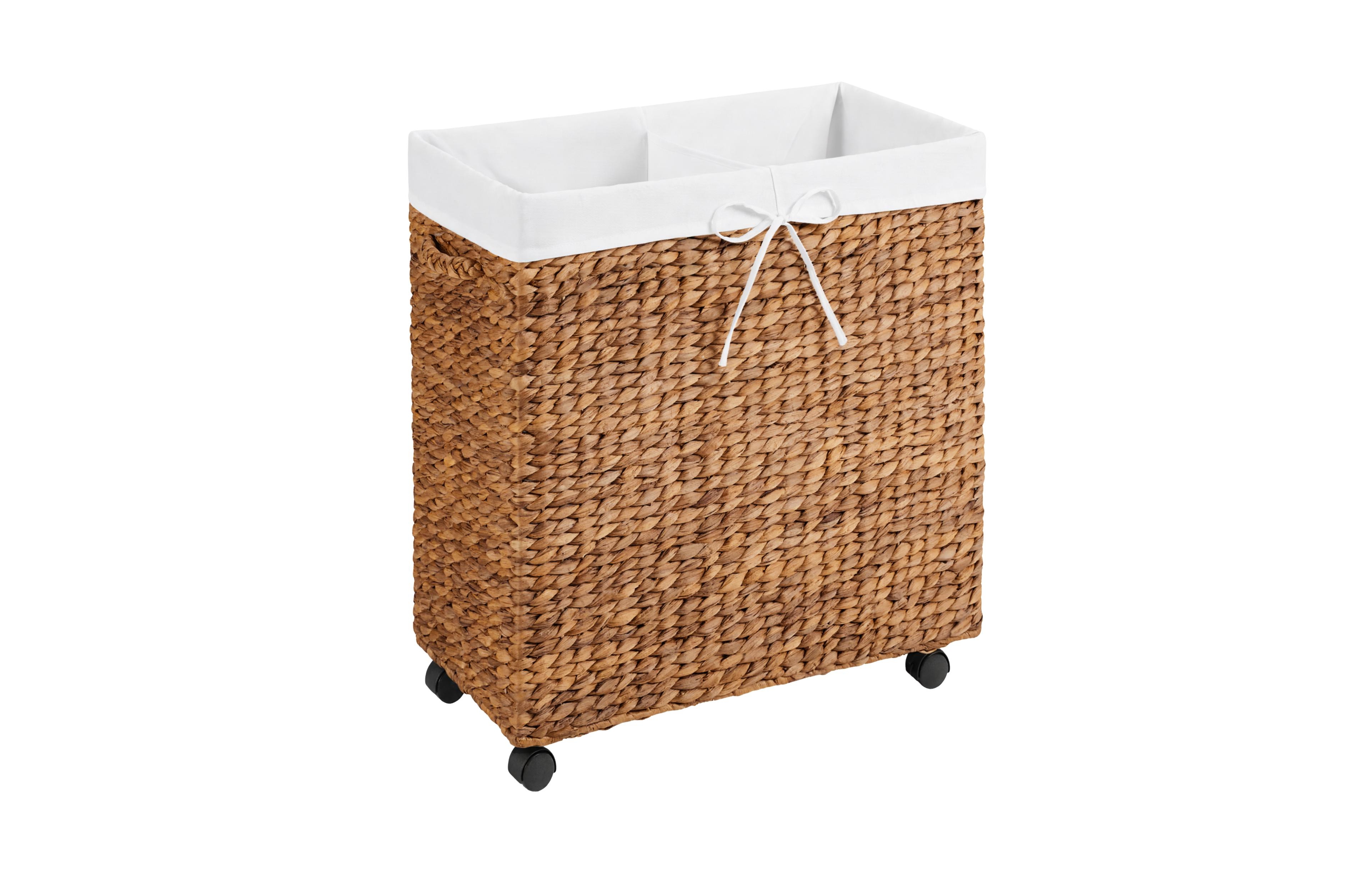 Best Choice Products Large Double Laundry Hamper With Rolling Wheels, Woven Basket Liner