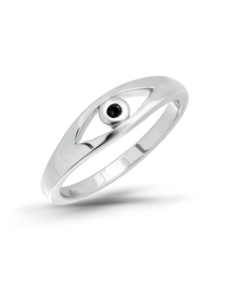 Black Cubic Zirconia Evil Eye Pinky Ring