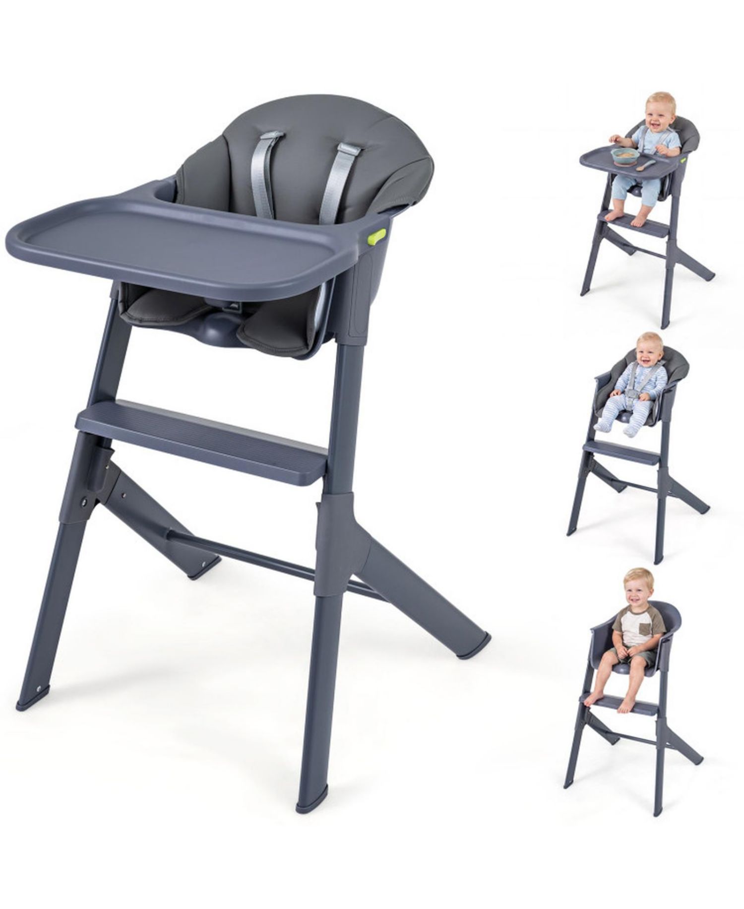 Footrest-Equipped 3-in-1 Washable High Chair for Toddlers