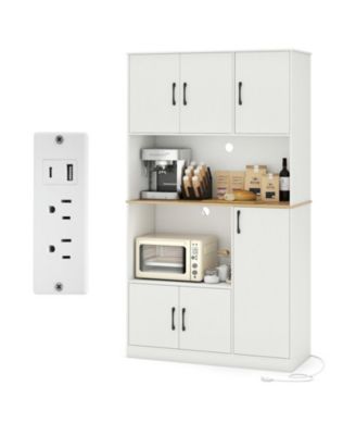 71-Inch Pantry Cabinet with a Built-In Charging Station