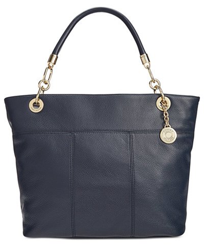 Tommy Hilfiger Pebble Leather Top-Zip Tote