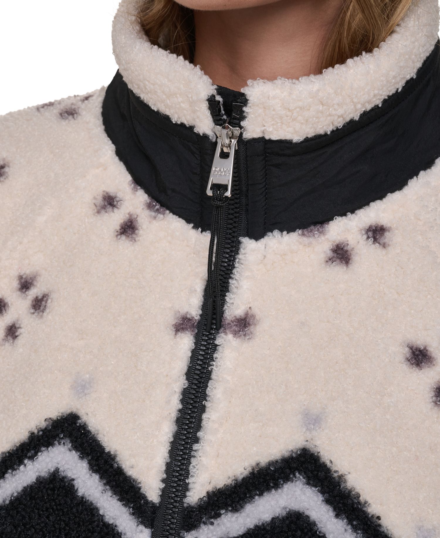 Women's Beacon Sherpa Placement-Print Mock Neck Jacket