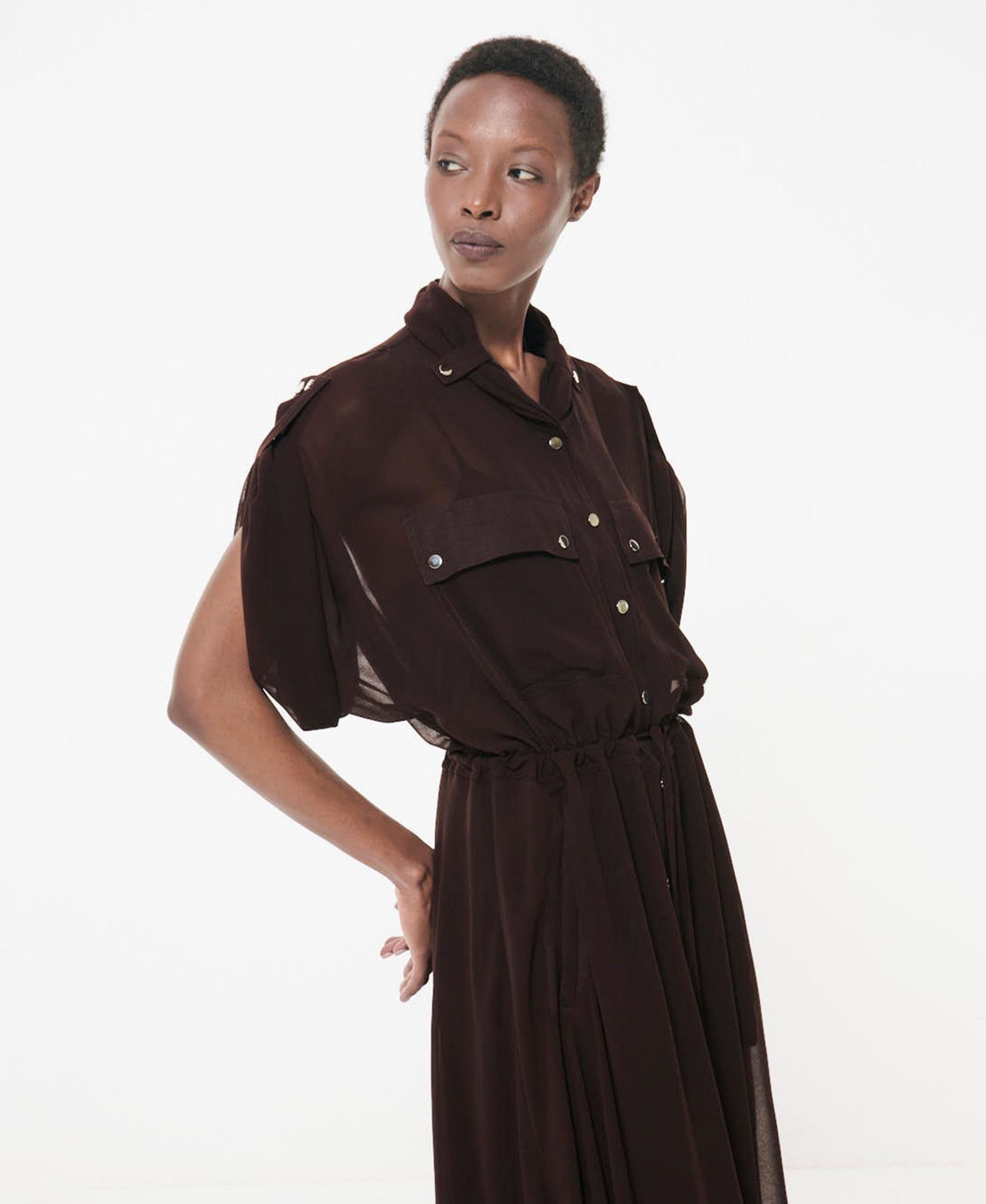 Women's Patch Pocket Drawcord Waist Dress