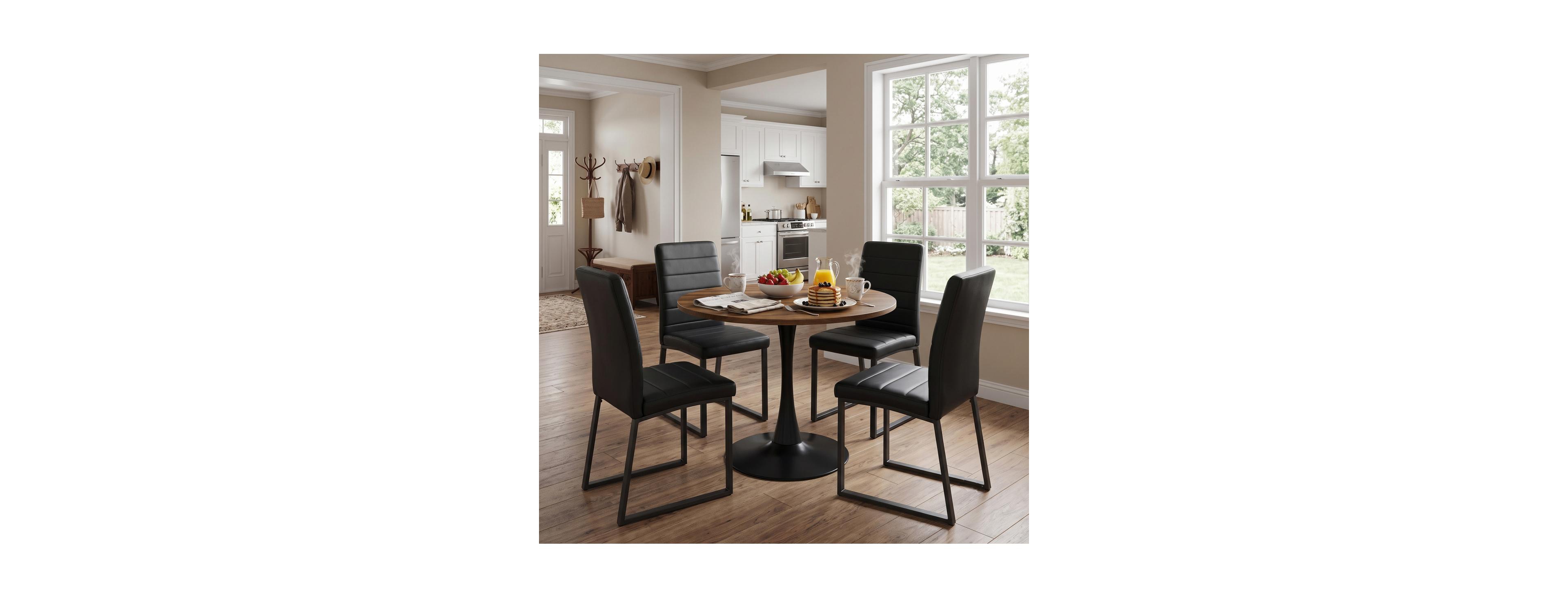 Streamdale Furniture 31.5 Inch Round Dining Table Set for 4