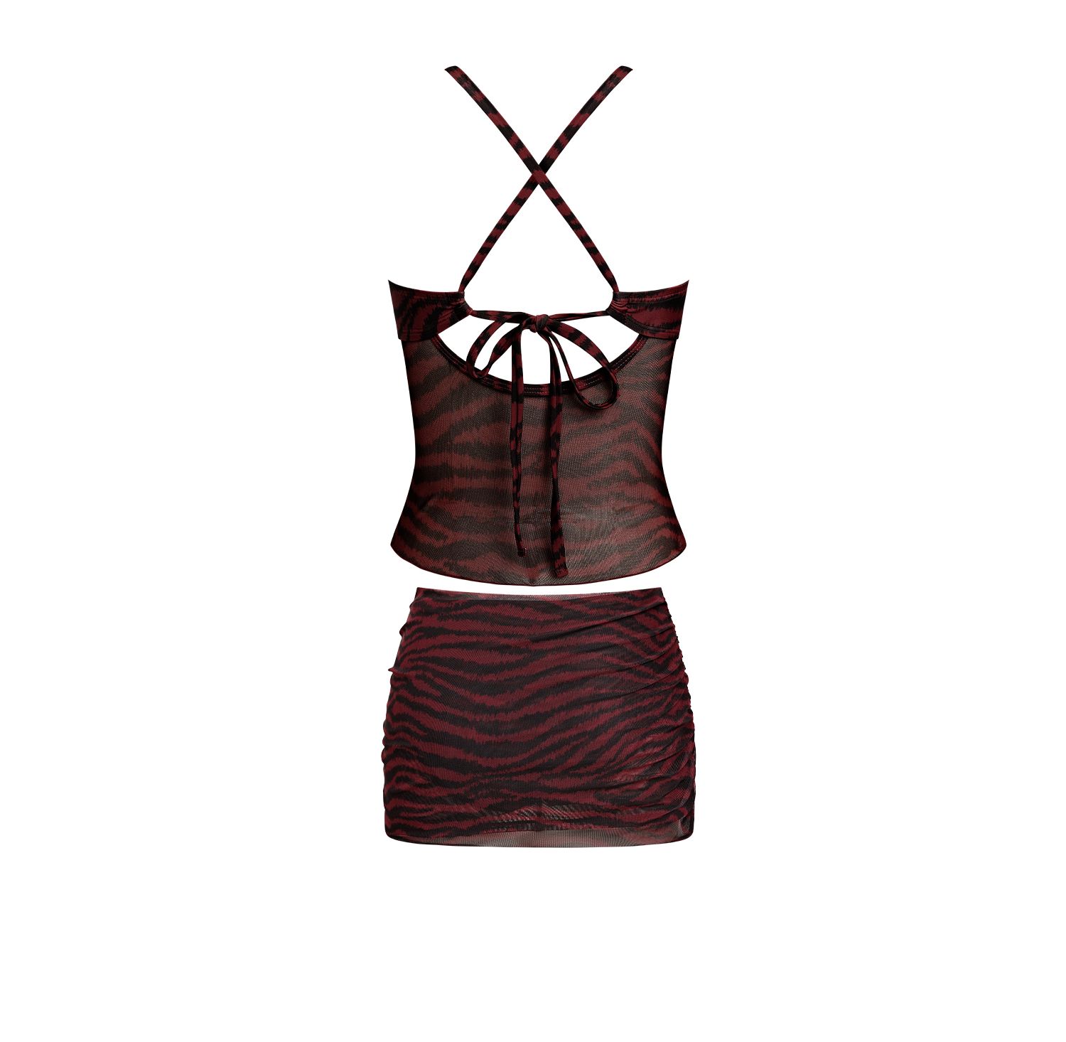 Women's Scoop Neck Cross-Back Removable-Cup Tankini Set