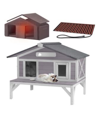 Heated Cat House with Removable Insulation Liner and Heating Pad
