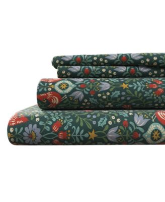 Linery and Co. Ultra-Soft Turkish Cotton Flannel Holiday Print Sheet Set