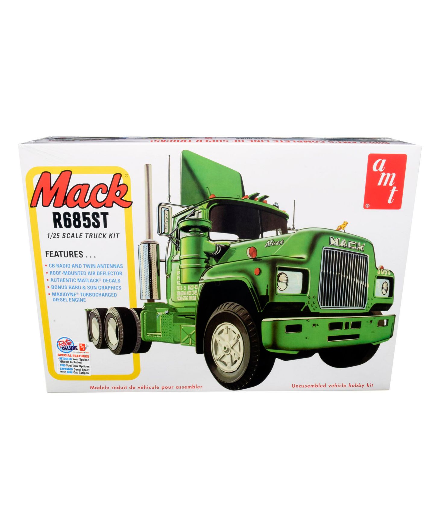 Детские игрушки AMT 1/25 Scale Mack R685ST Semi Tractor Truck Skill 3 Model Kit — фото 1