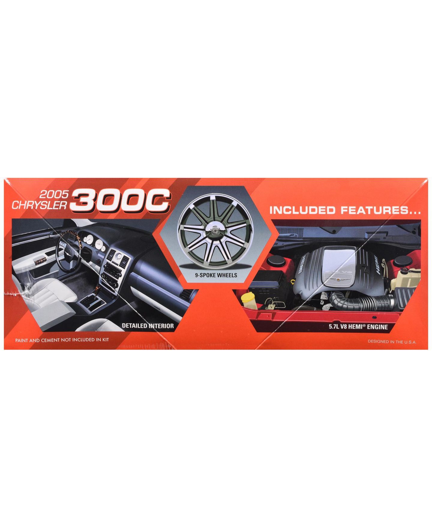 Детские игрушки AMT 1/25 Scale 2005 Chrysler 300C Skill 2 5.7L V8 Hemi Engine Detailed-Interior Model Kit — фото 2