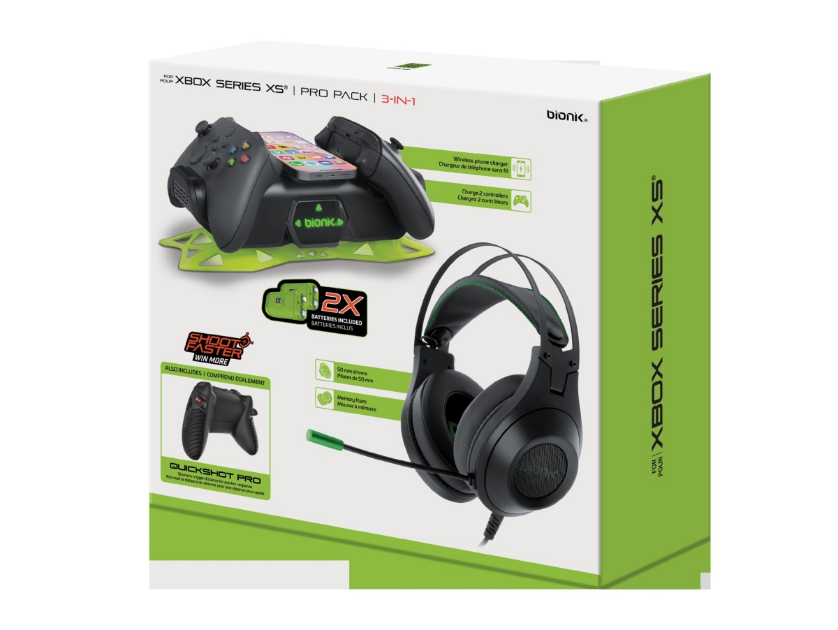 Bionik Sirex Pro Pack Wired Gaming Headset with Wireless Charging for Xbox Series X and S