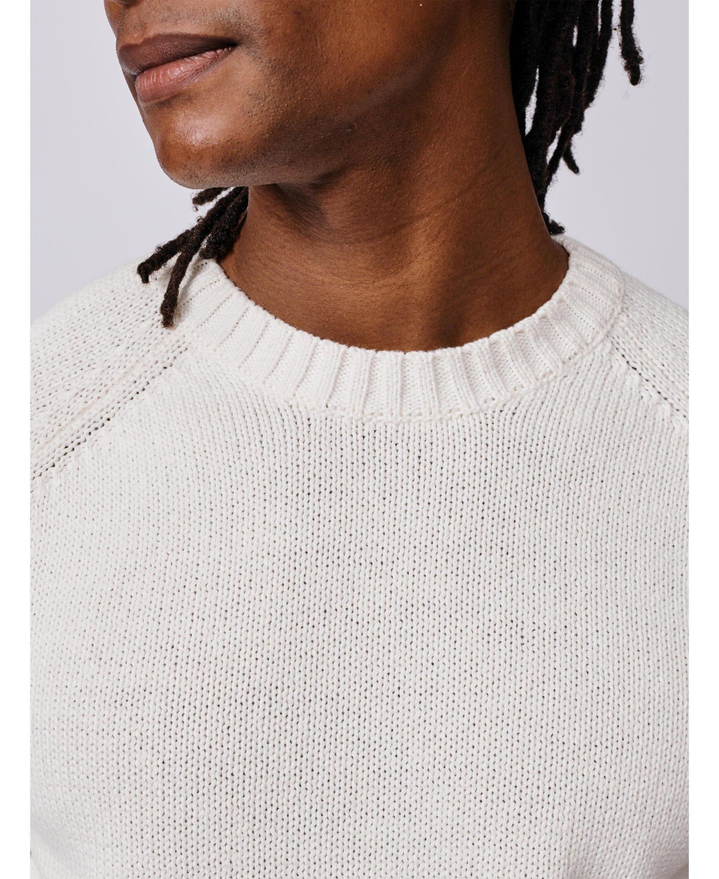 Мужской свитер Aubin Lacey Long-Sleeve Cotton-Linen Blend Regular-Fit, цвет: Экрю — фото 4