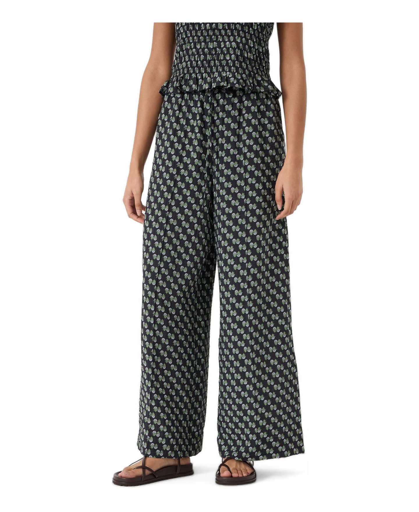Женский топ Hush Luxa Floral-Print Shirred Ruffle-Hem Shell, цвет: С принтом синий — фото 2