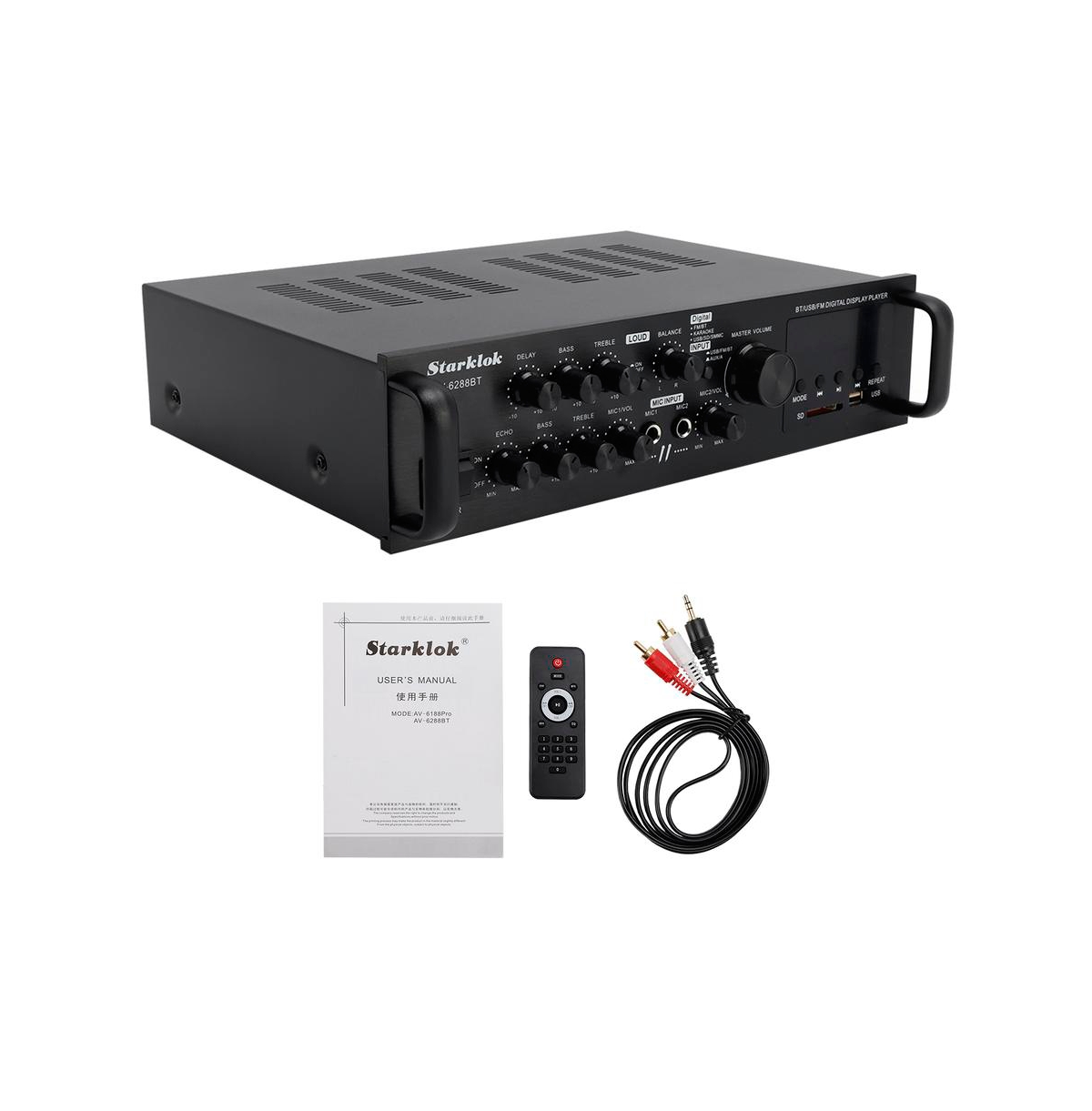 Artudatech 5.0-Channel 1000W Bluetooth 5.4 HiFi Power Amplifier - Black
