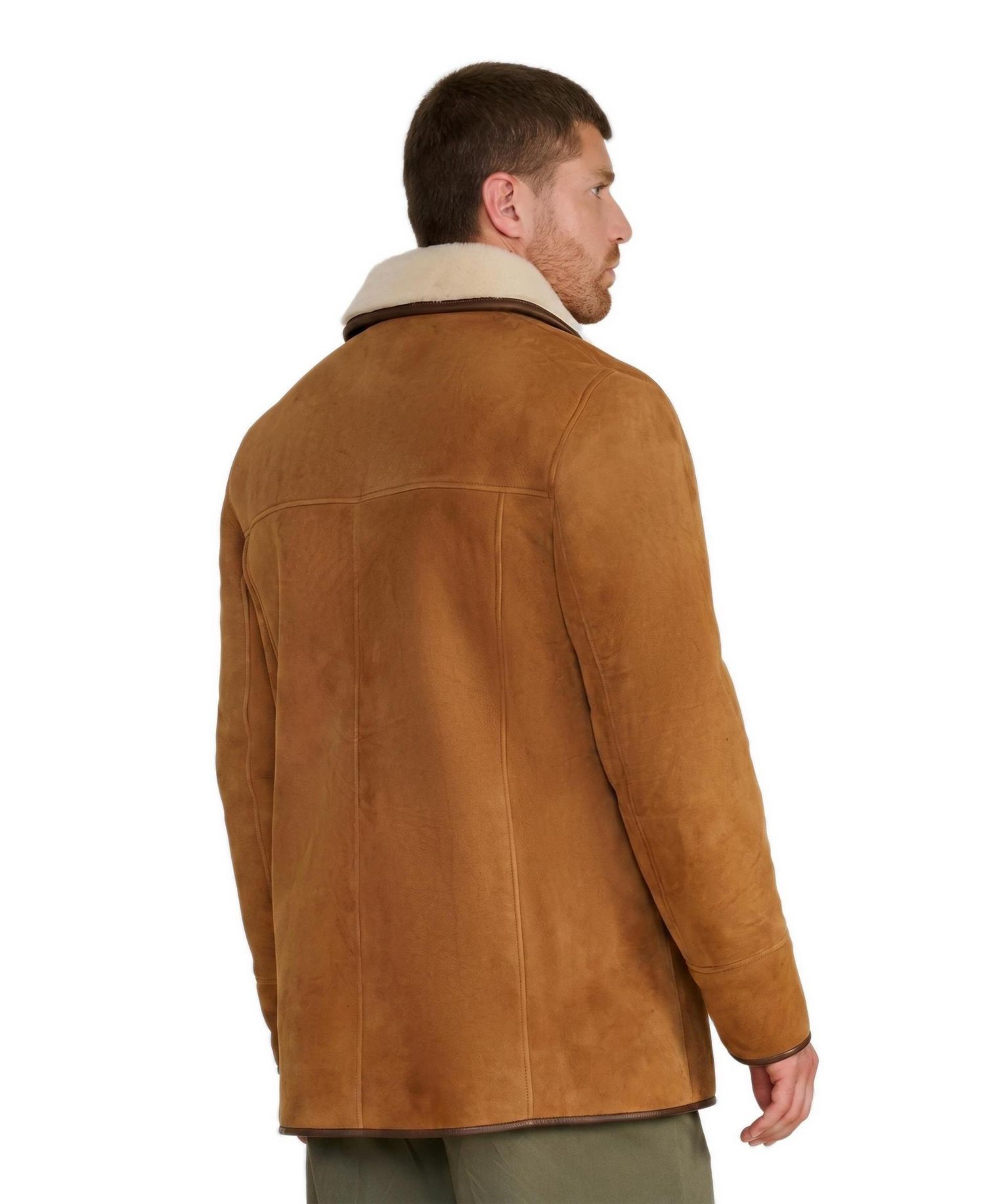 Big & Tall Harrison Whisky Suede Shearling Coat