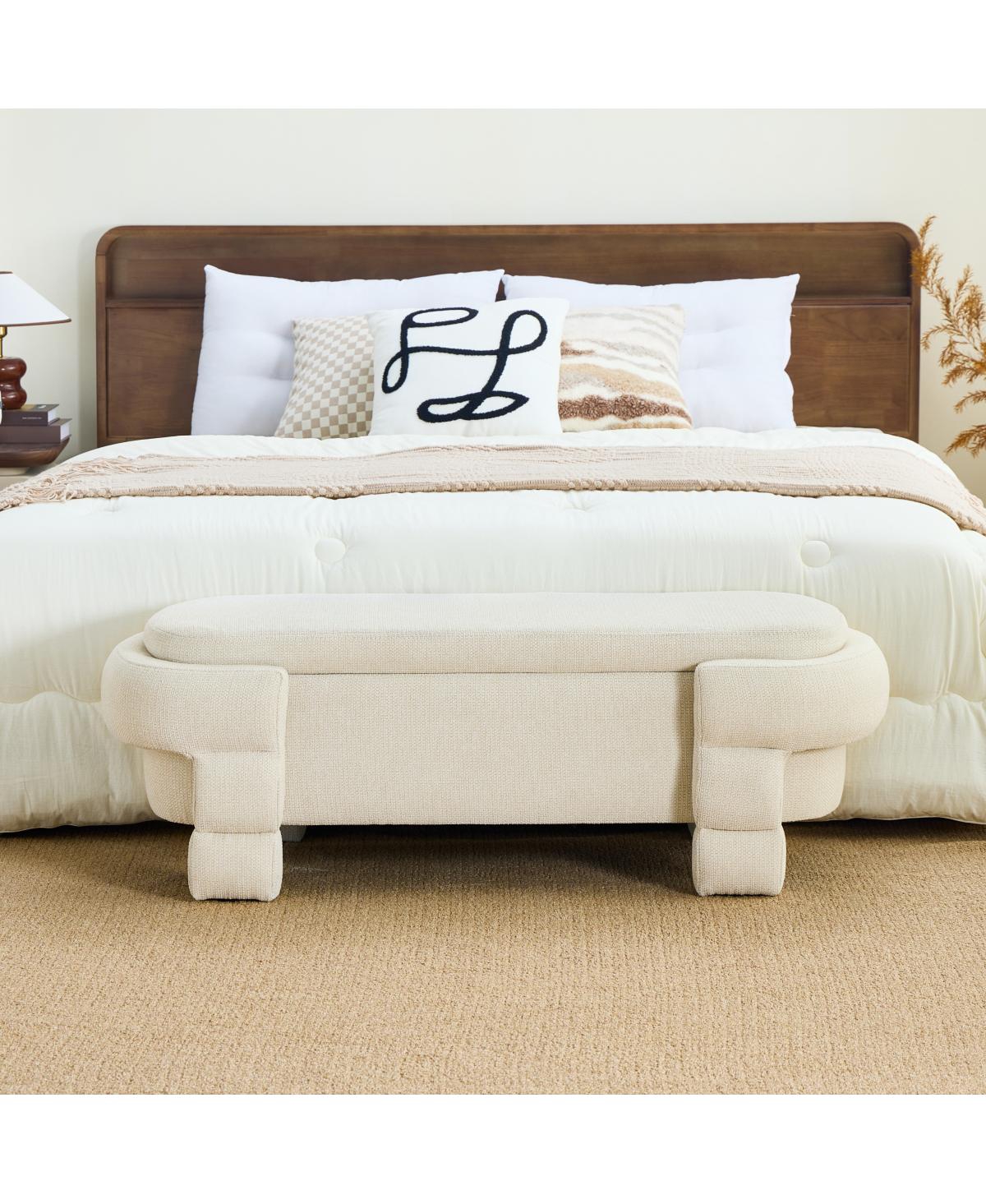 Streamdale Furniture 48.8" Storage Ottoman and Upholstered Entryway Bench