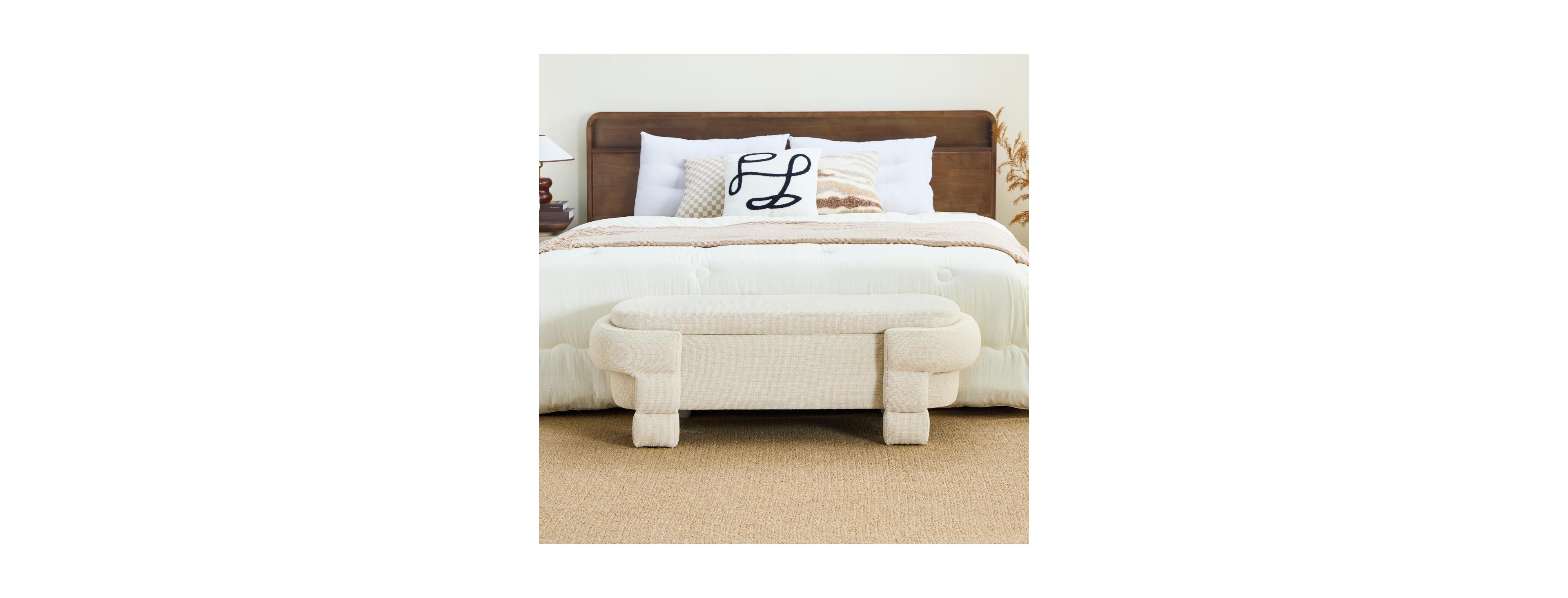 Streamdale Furniture 48.8" Storage Ottoman and Upholstered Entryway Bench