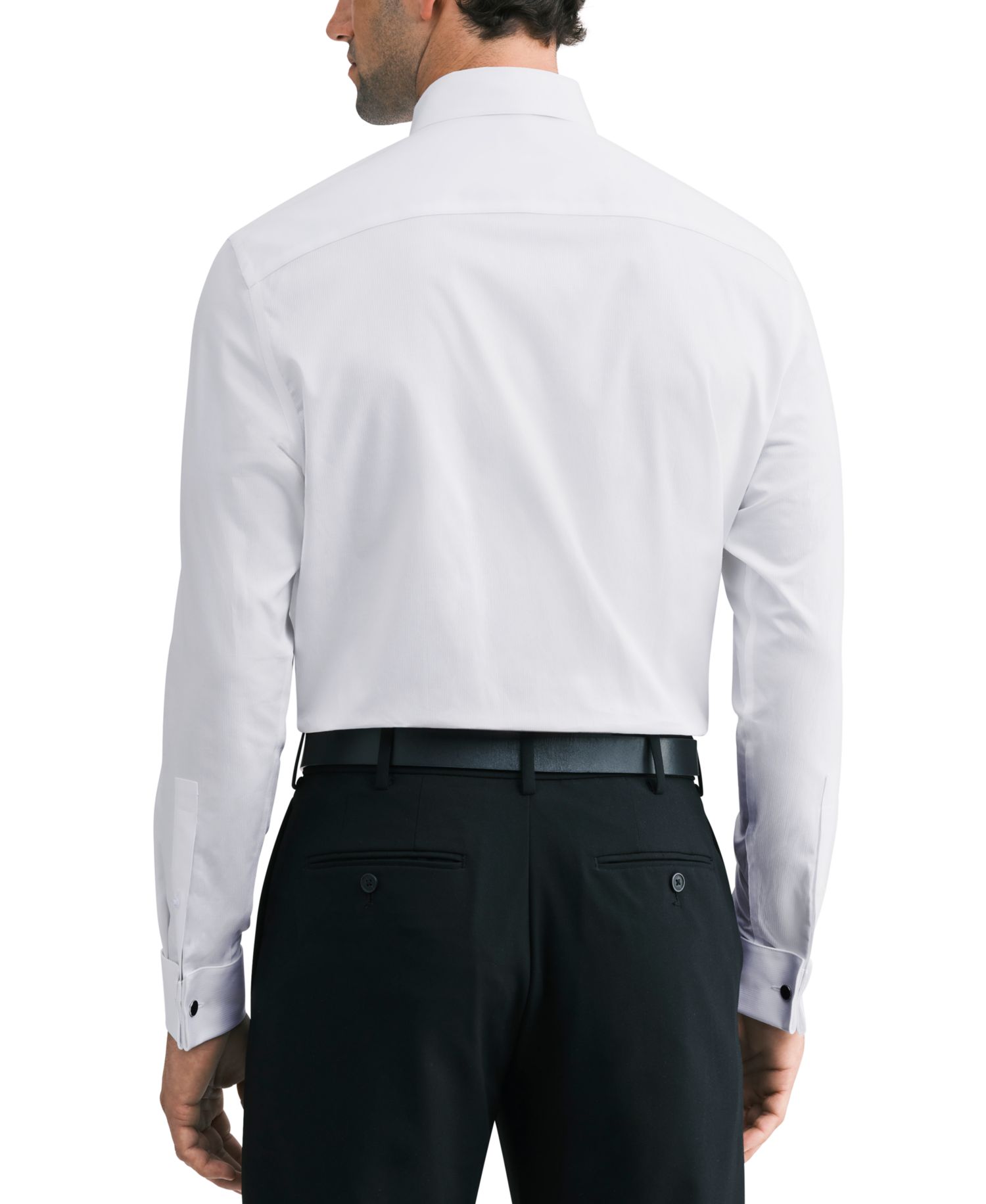 Men's CK Occasion Spread Collar French Cuff Stretch Dress Shirt