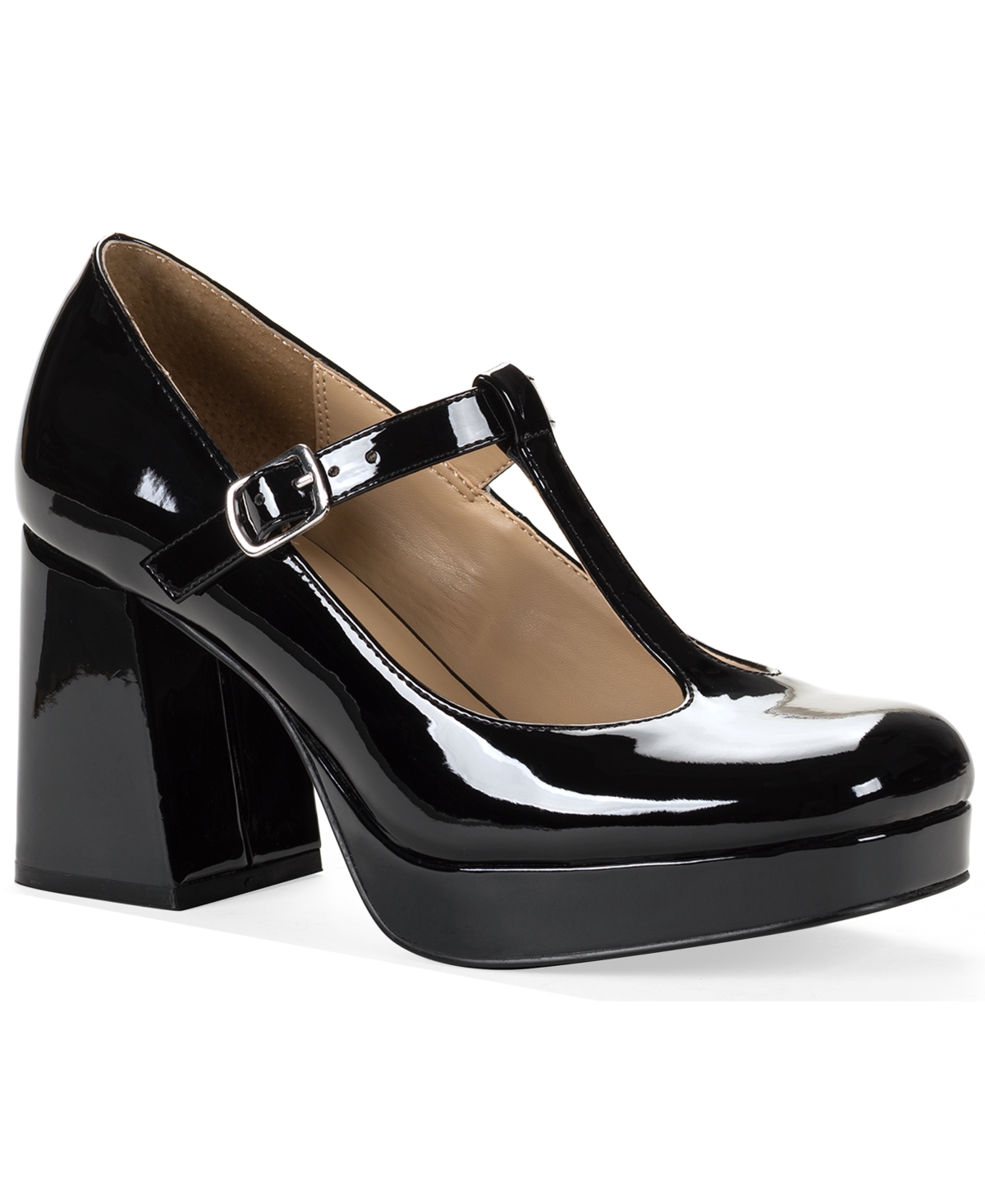Wild Pair Women's Vesperaa T-strap Square Toe Mary Jane Pumps, Macy's Exclusive In Black