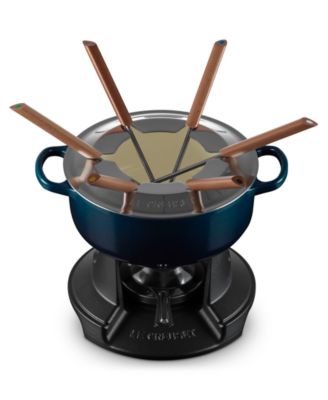 Enameled Cast Iron 10-Piece Fondue Set