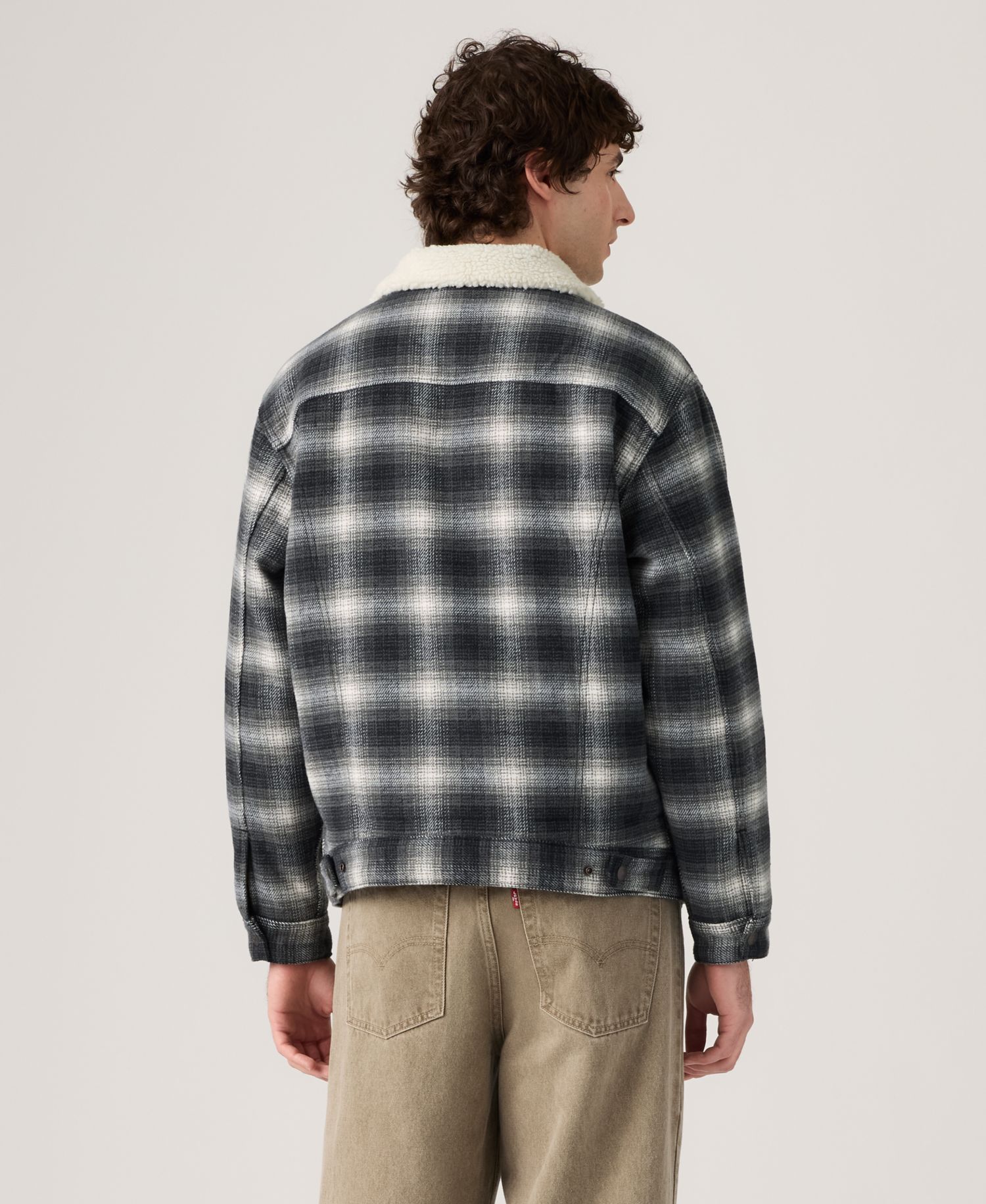 Men's Scottie Regular-Fit Plaid Sherpa-Lined Trucker Jacket