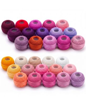 Long Staple Mercerized Cotton Thread Rainbow Assortment for Crafting Crochet Embroidery