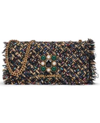 Kosette Tweed Chain-Strap Evening Crossbody Handbag