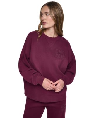 Women's Oversized Drop-Shoulder Rhinestone Applique Sweatshirt