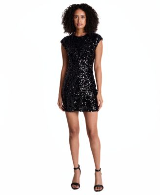 Women's Slouch Waist Mini Sequin Bodycon Dress