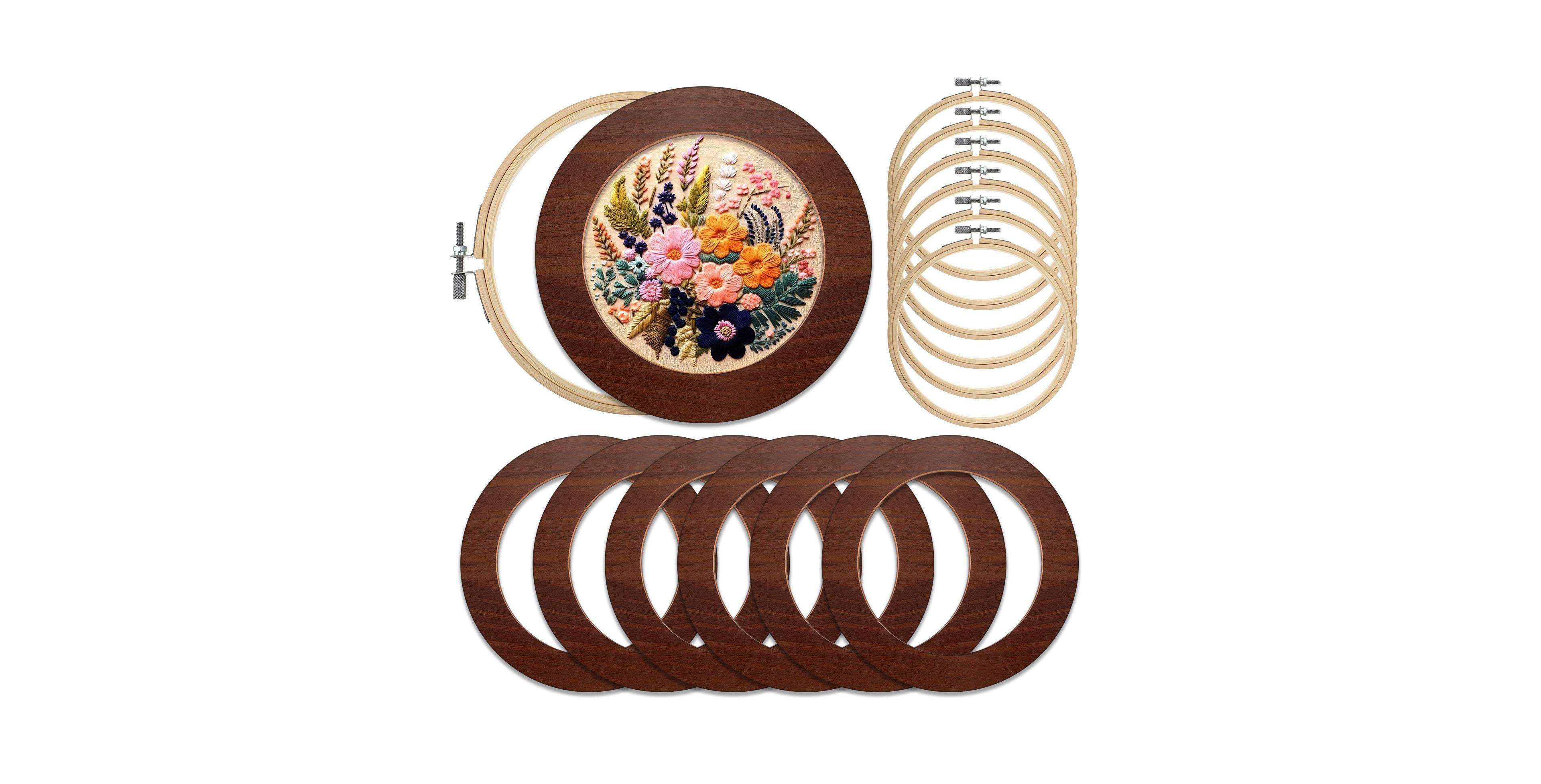 Aeelike Wood Embroidery Hoop Frame Set Cross Stitch Sewing Diy Art Craft Supplies