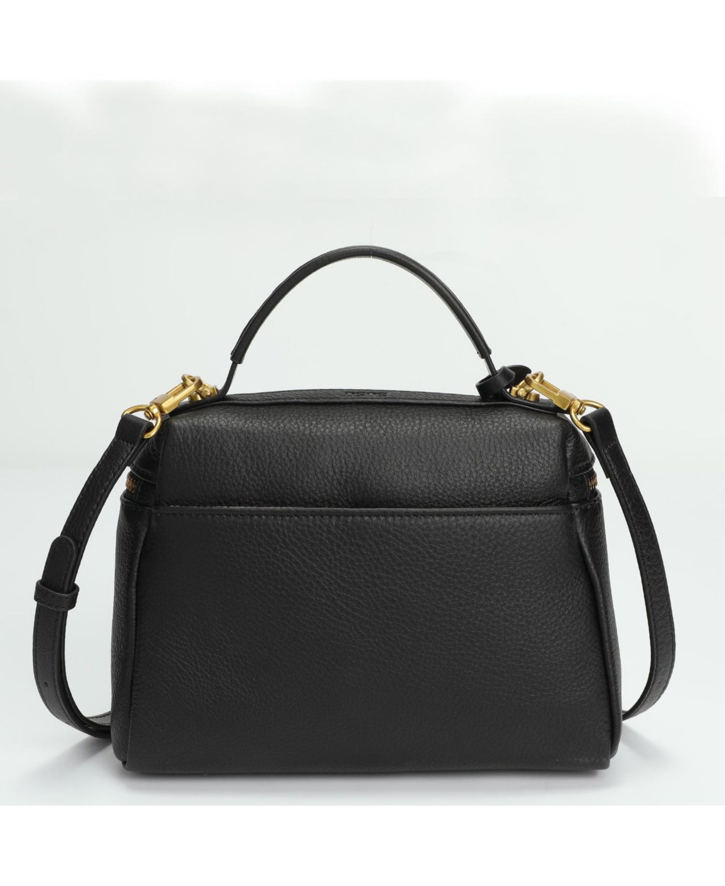 Женская сумка SUSU Arden Genuine Leather Top Handle Satchel, Small Crossbody, Structured Shoulder Purse with Adjustable Strap and Zip Closure, цвет: Чёрный / Оникс чёрный — фото 5