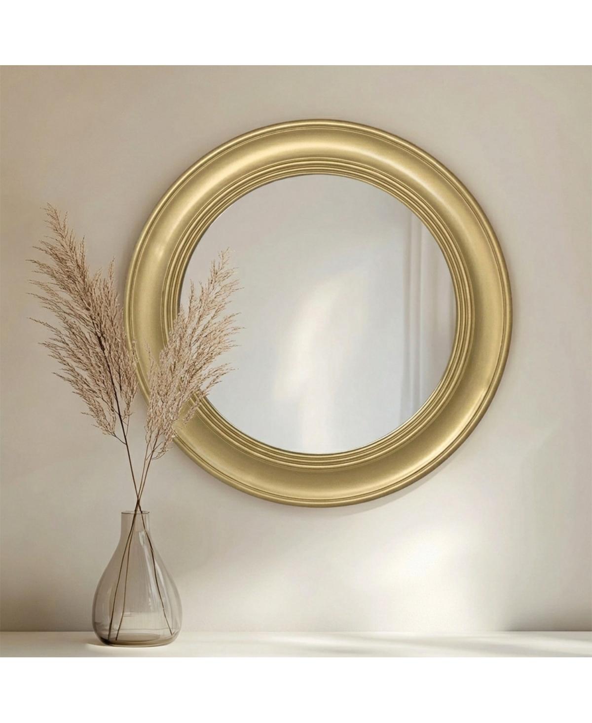 Laoties 26" Round Vintage Accent Mirror Decorative Metal Frame Wall for Entryway