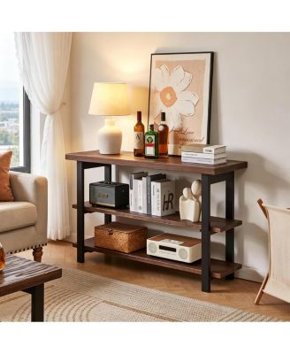 Solid Wood Rustic 3-Tier Farmhouse Console Table