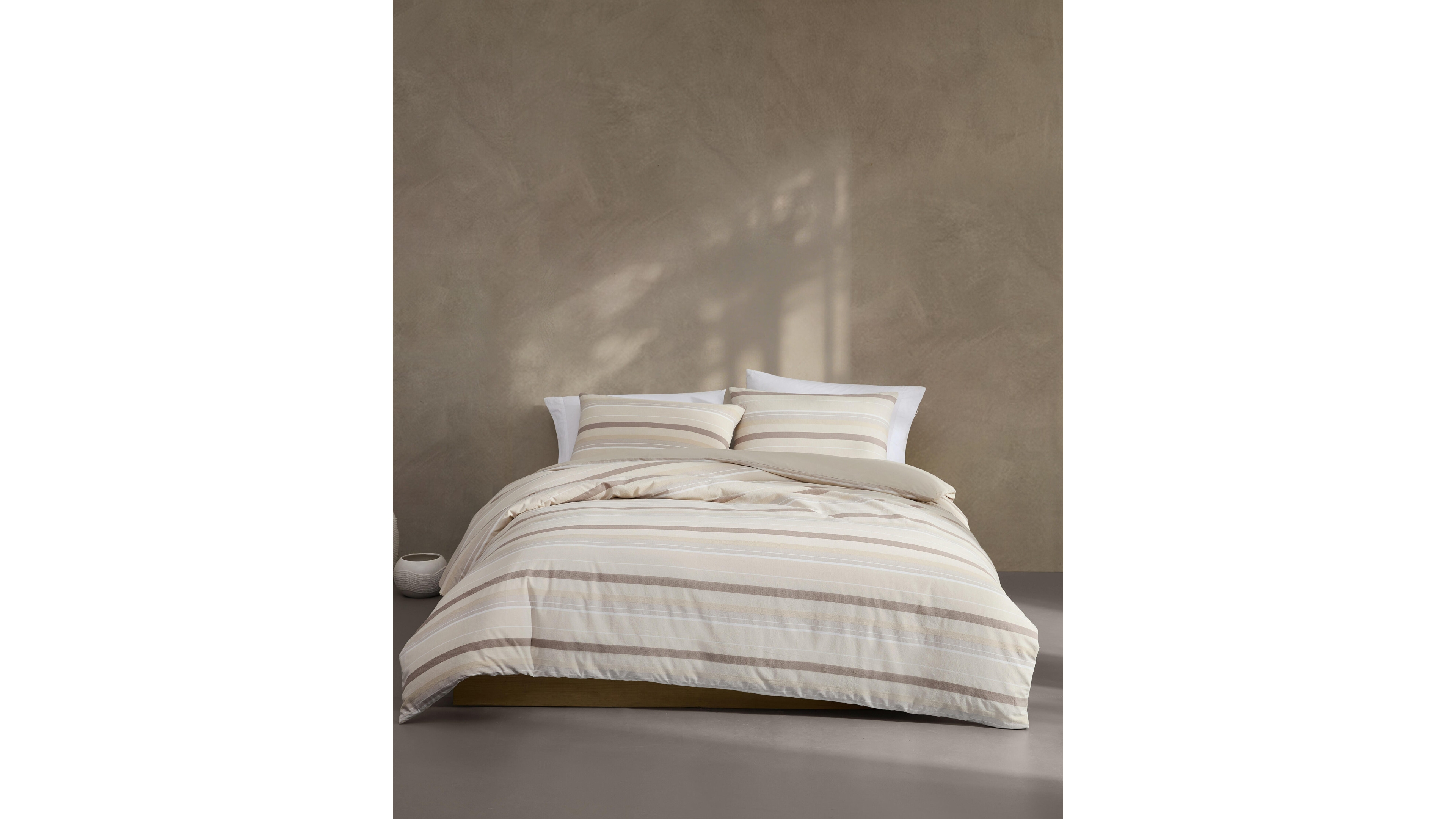 Calvin Klein Summer Stripe Cotton 3-Piece Duvet Set, Queen
