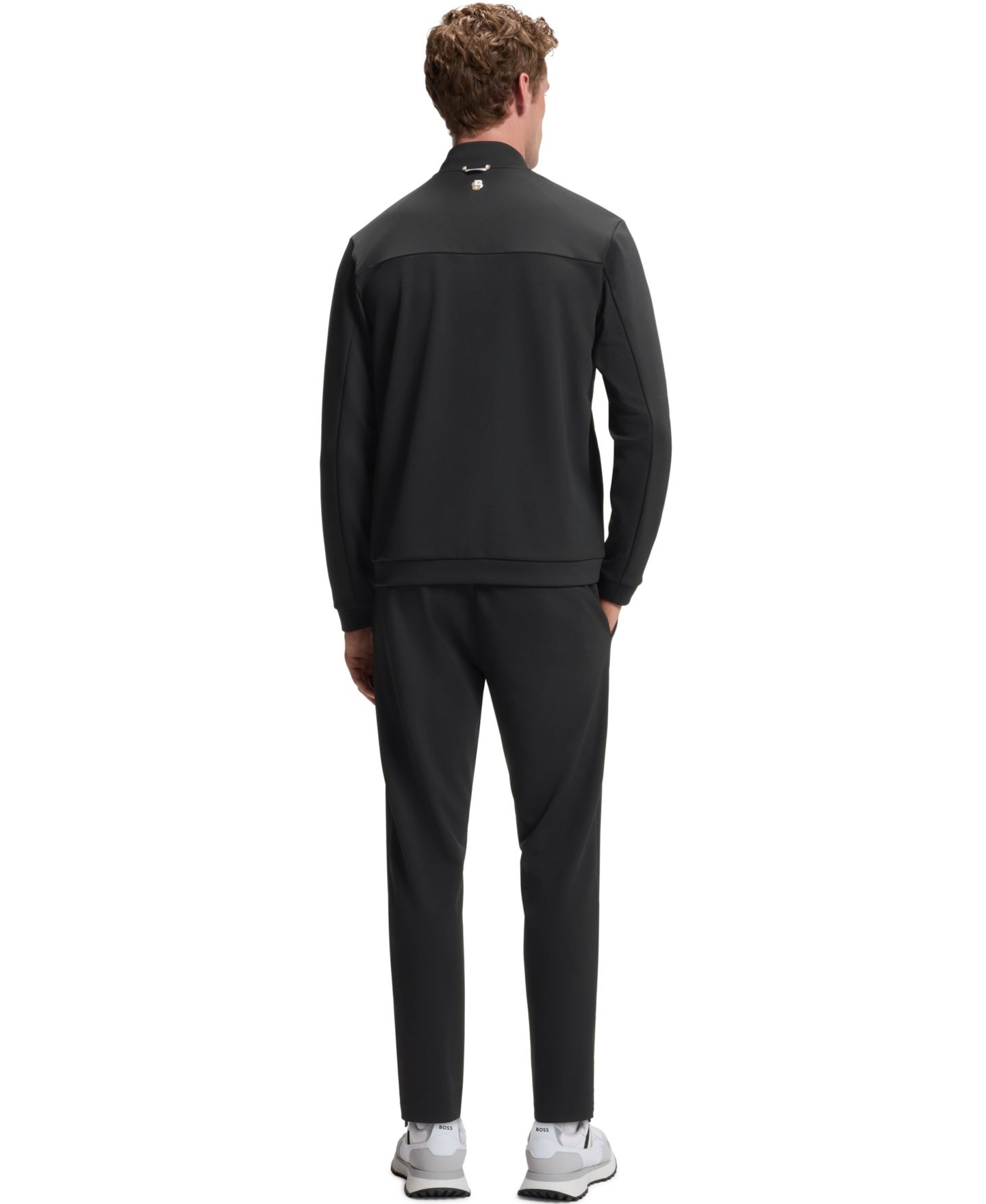 Мужской свитшот Hugo Boss Stretch Regular-Fit Full-Zip, цвет: Чёрный — фото 2