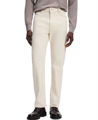 BOSS by Men's Straight-Fit Cotton-Cashmere Blend Jeans