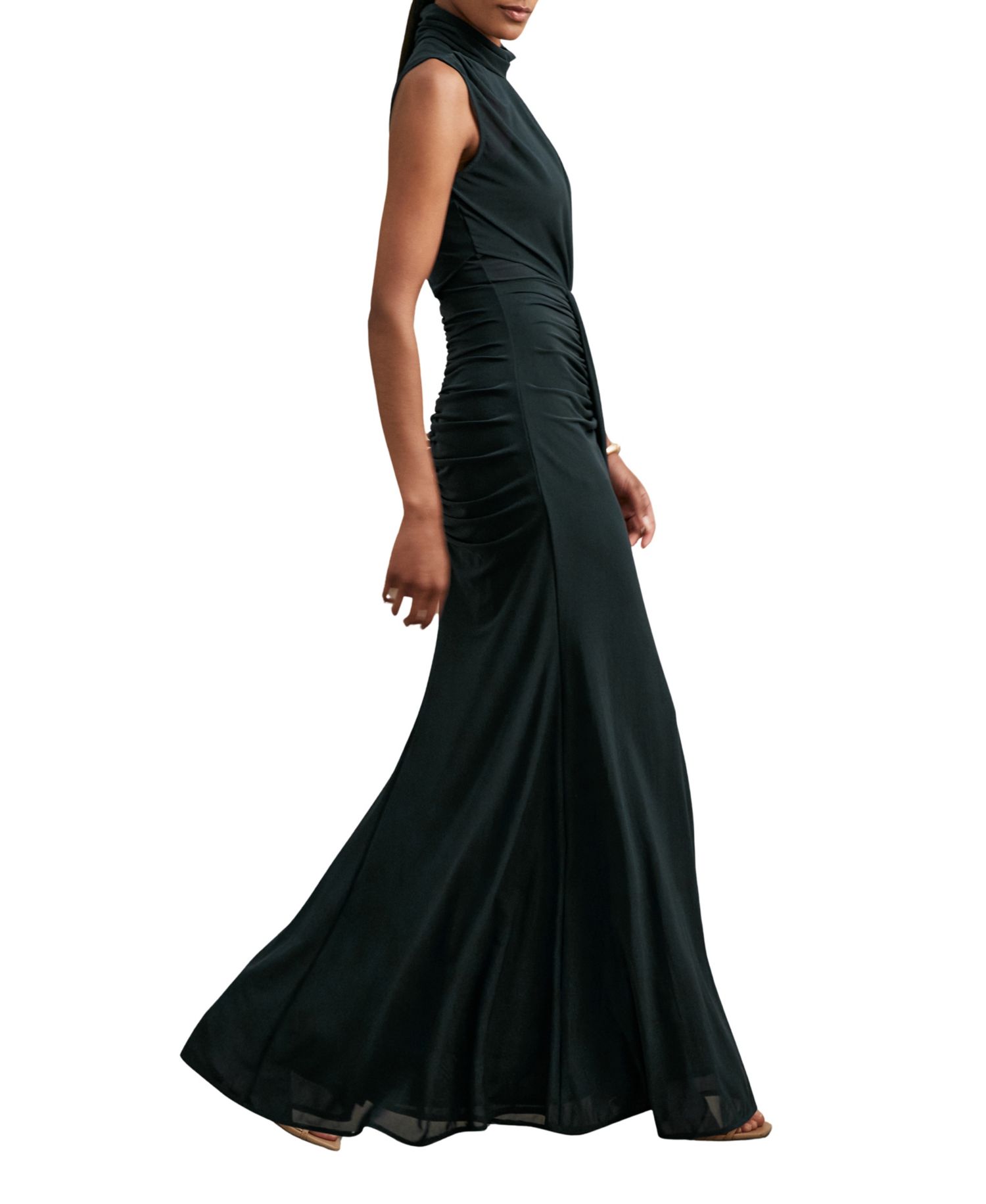 Women's Daniella Ruched Sleeveless High-Neck Gown
