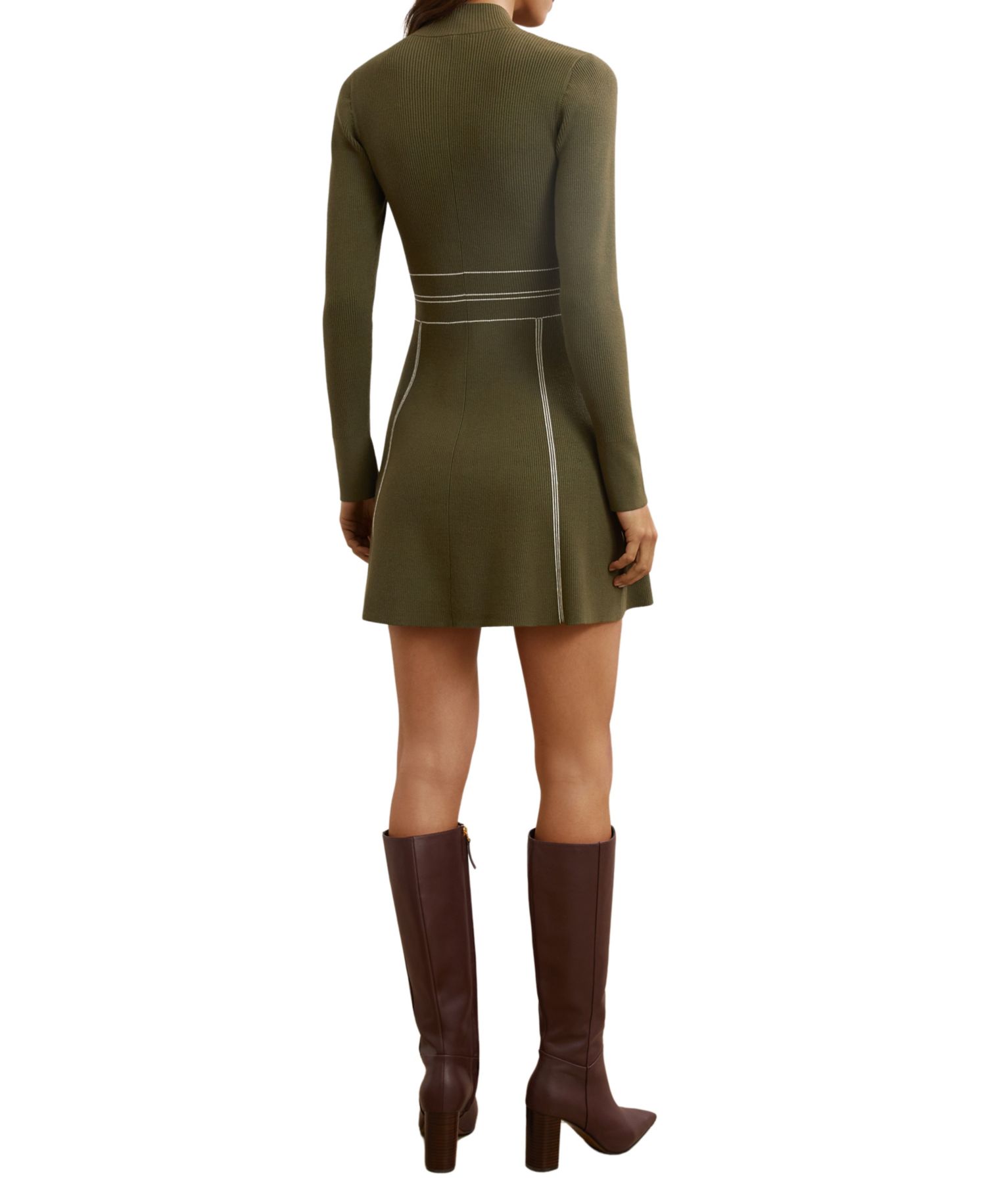 Women's Alex Mock-Neck Long-Sleeve Rib-Knit Mini Sweater Dress