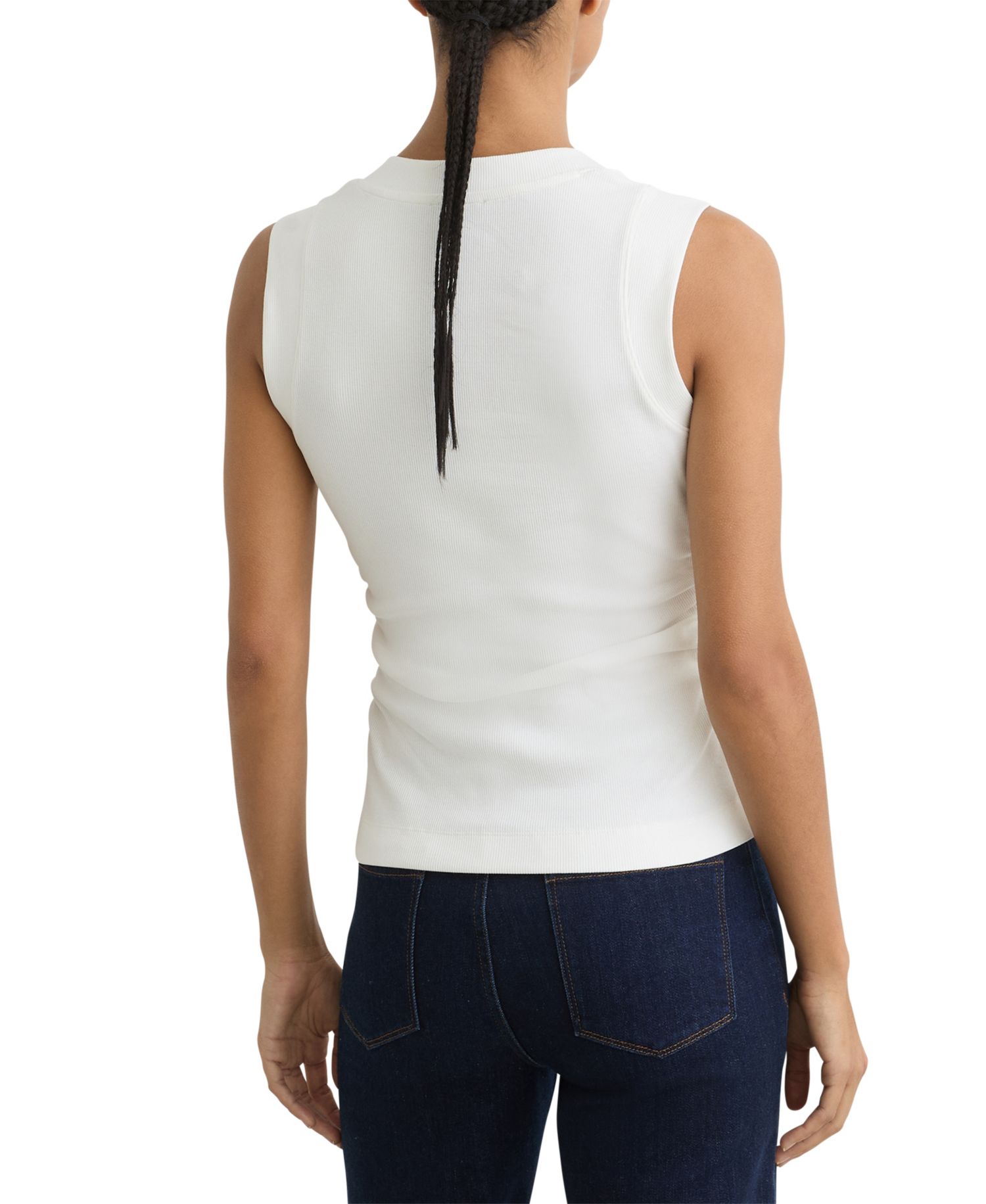 Women's Sandy V-Neck Ruched Ribbed Tank Top