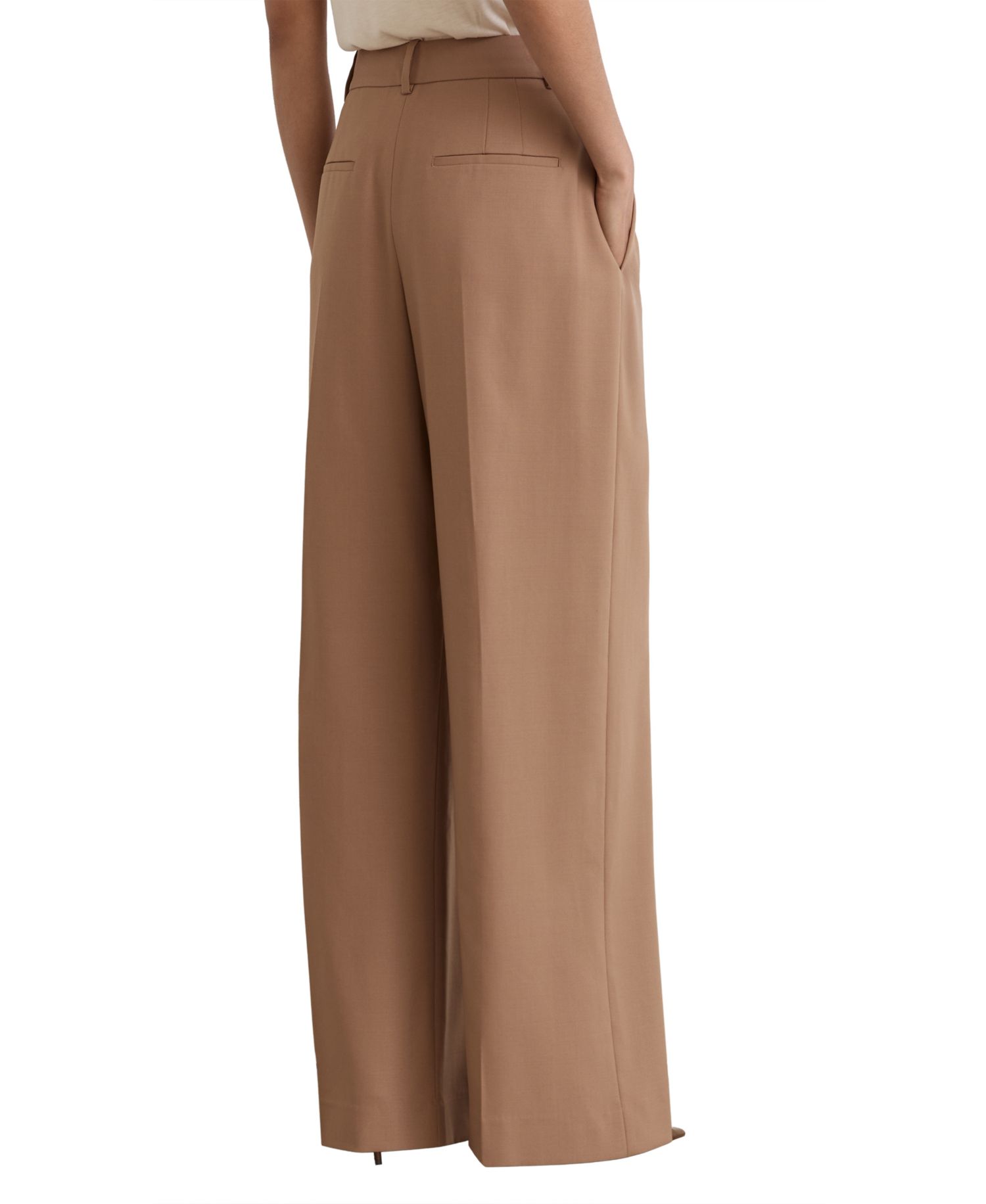 Women's Luna Pleated Wide-Leg Wool-Blend Trousers