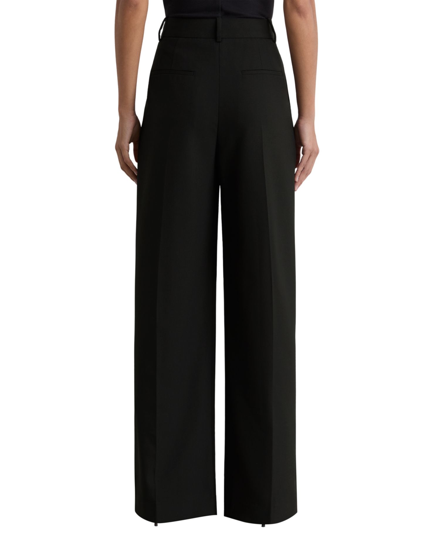 Petite Pleated Wide-Leg Wool-Blend Pants